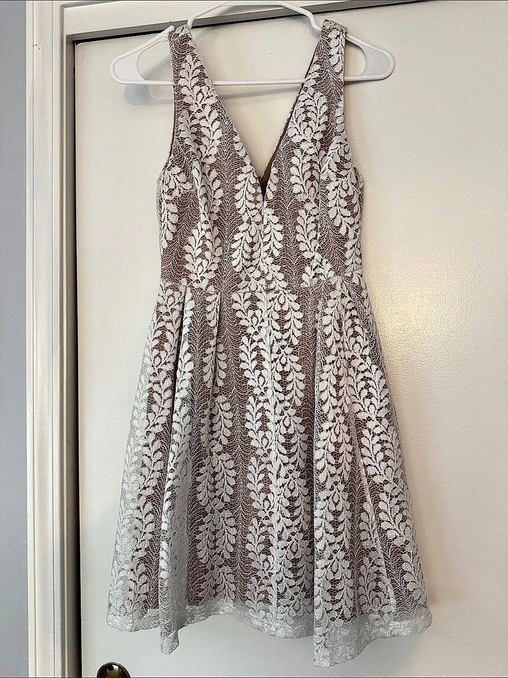 Lulus All of My Heart White Lace Skater Dress XS NWT